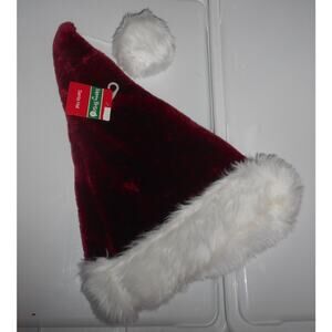 PomPom on 4.5" String Red/Maroon Christmas Santa Hat total 24″ Tall